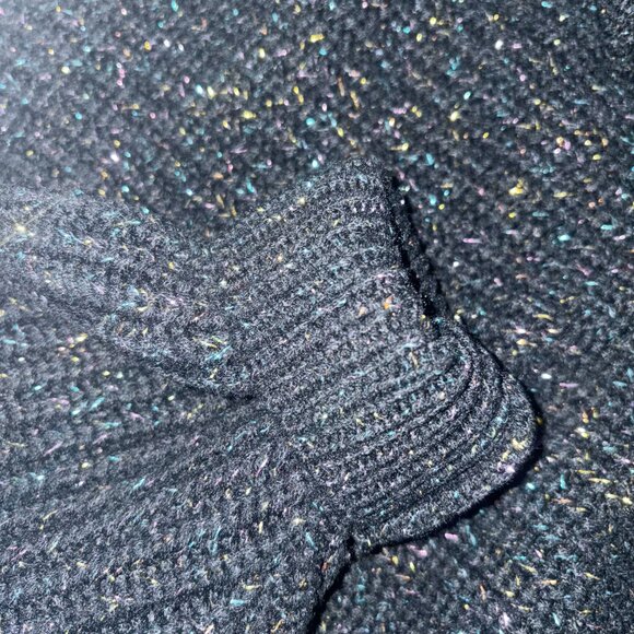 Vintage Valentina Fiore Black and Multicoloured Tinsel Knit V Neck Sweater Sz 44 - Picture 4 of 9